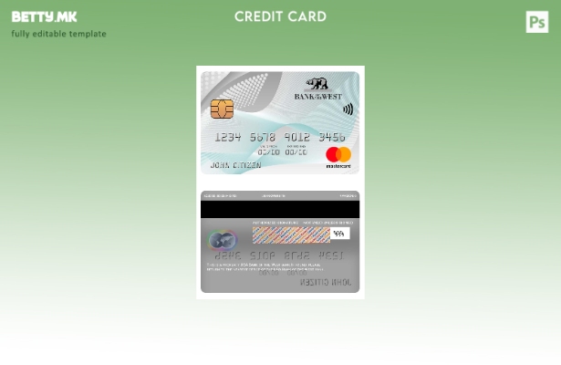 Модерен стил шаблон за мастер картички на Банката на Западниот брег на САД